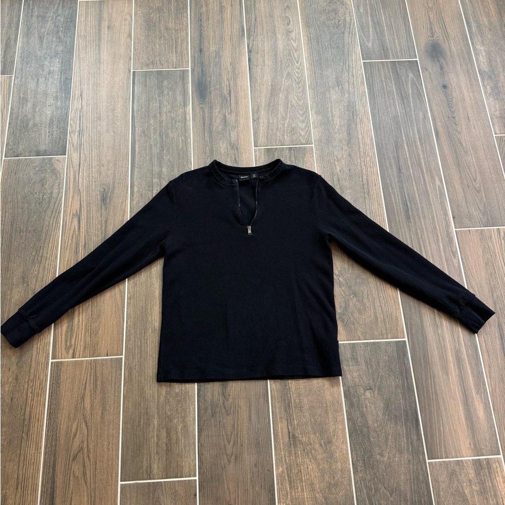Boss Black Textured Zip-Up Top
